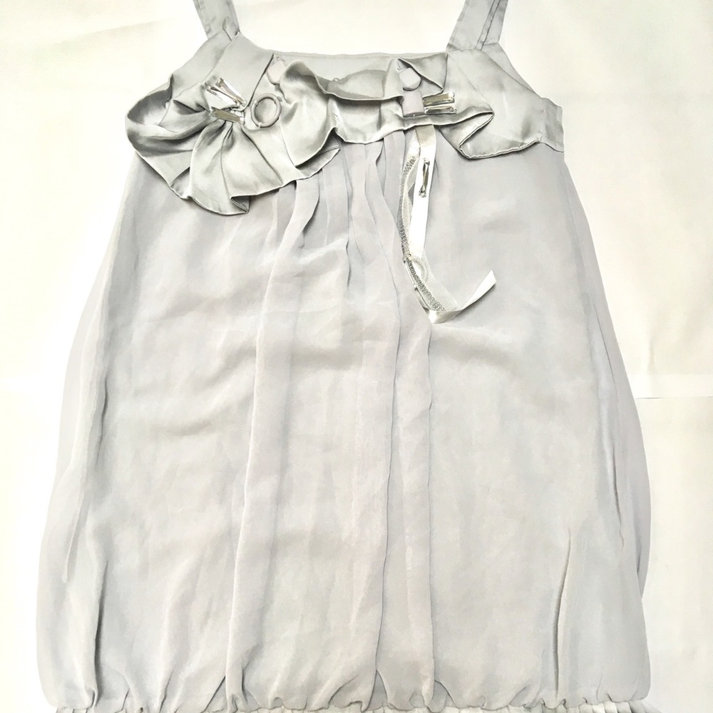 Grey silk dress small